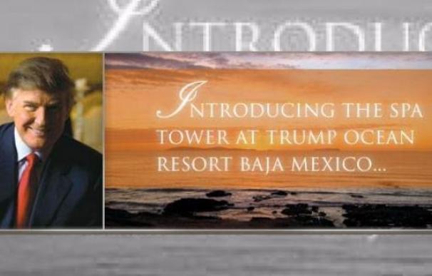 El cartel que promocionaba las obras de lujo de Trump en Baja México.