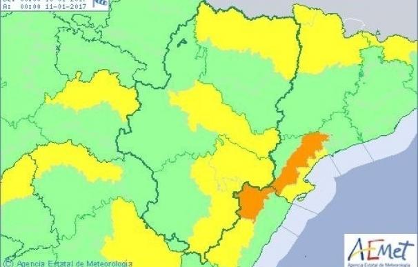 Aviso amarillo por viento en varias zonas de Aragón