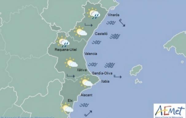 Intervalos nubosos y probabilidad de lluvias en el interior de Valencia y Castellón