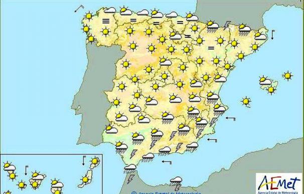 Tormentas fuertes en el Estrecho, litoral mediterráneo andaluz y Murcia