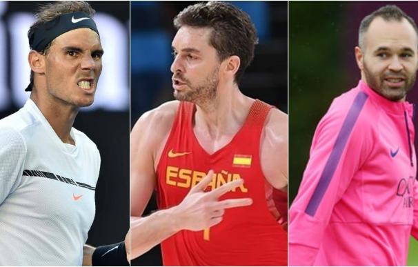 Nadal, Pau Gasol e Iniesta, los deportistas españoles con mejor imagen en 2016; Messi, extranjero mejor visto