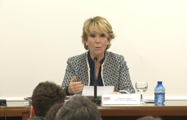 Aguirre remarca que la Fiscalía no aprecia "ningún dato" para decir que hubo espionaje en la Comunidad de Madrid