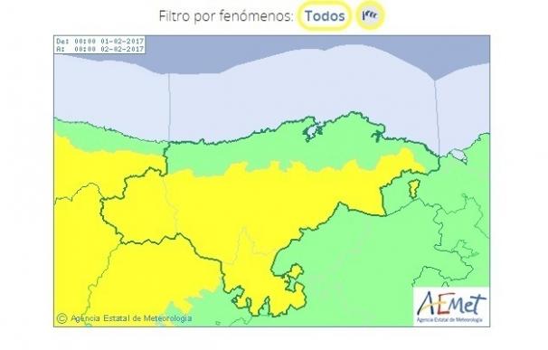Cantabria estará este miércoles en riesgo por viento