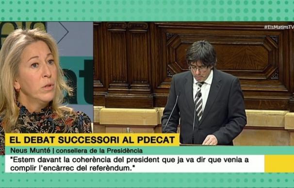 Munté ve a Puigdemont coherente al no querer repetir y a Mas un "grandísimo candidato"
