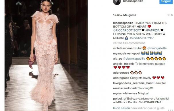 La española Blanca Padilla triunfa entre los hombres de Givenchy
