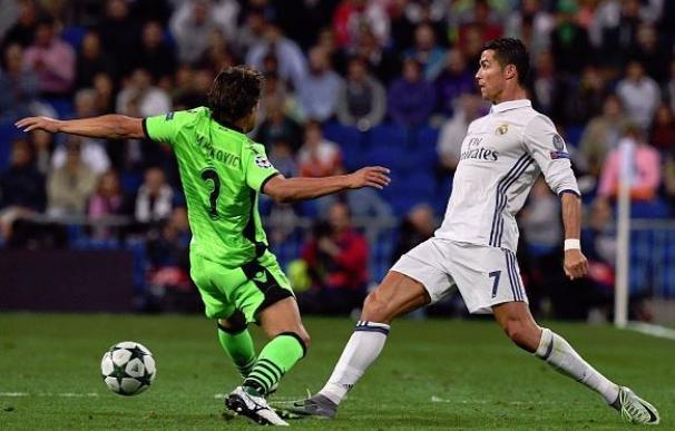 Cristiano Ronaldo en el partido de ida en el Bernabéu.