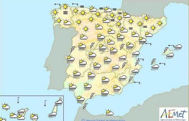 Persisten chubascos fuertes en Levante, Baleares, Castilla-La Mancha y Andalucía