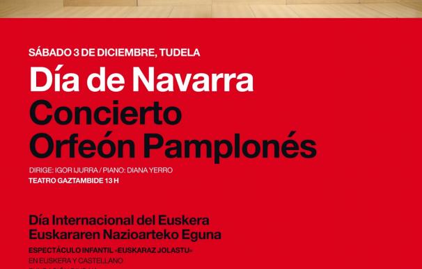 Tudela celebrará el Día de Navarra con un concierto del Orfeón Pamplonés