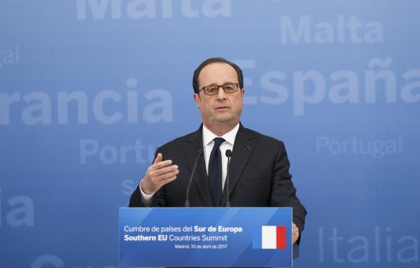 François Hollande, presidente de Francia, durante un discurso.