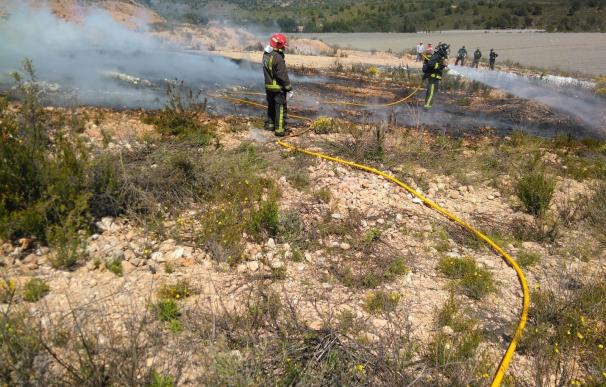 Bomberos apagan dos quemas descontroladas junto al monte en Aledo y la Rambla Salada en Fortuna