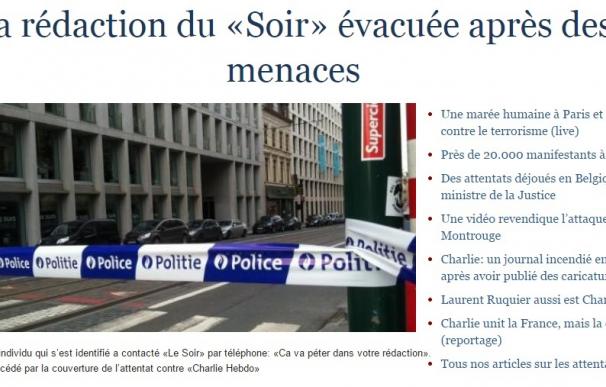 Evacuada la redacción en Bruselas del diario belga 'Le Soir' por una amenaza de bomba
