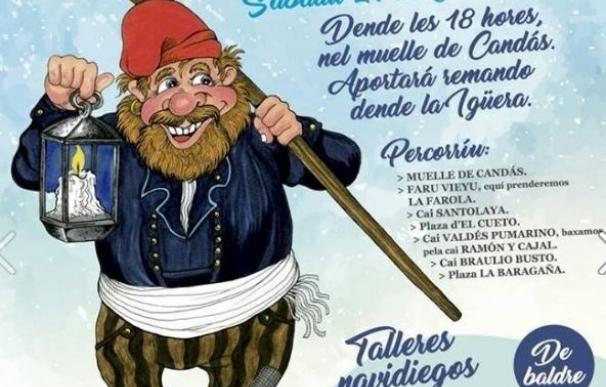 'El Farolero', el nuevo personaje alegórico de la Navidad en Carreño, recorrerá Candás este sábado