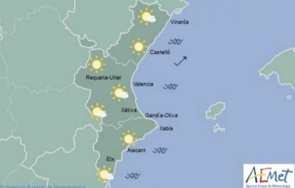 Cielo poco nuboso y temperaturas sin cambios para este sábado en la Comunitat Valenciana