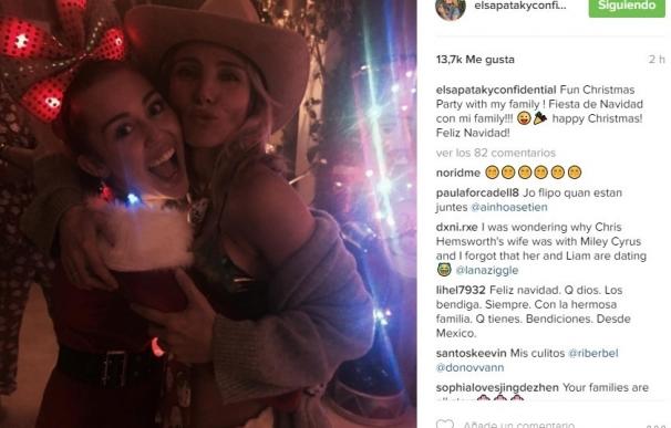Elsa Pataky y Miley Cyrus celebran la navidad juntas