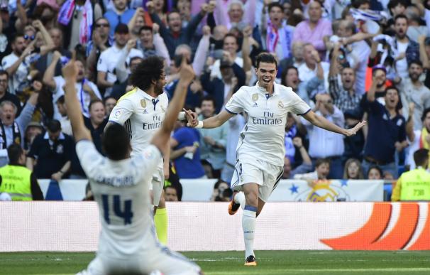 Pepe festeja su gol ante el Atlético de Madrid.