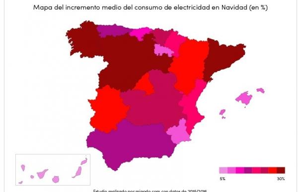 Castilla y León incrementa su consumo eléctrico un 27 por ciento en Navidad, según un informe