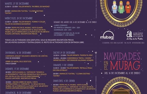 Los museos de la Diputación de Alicante programan talleres, conciertos y teatro para estas Navidades