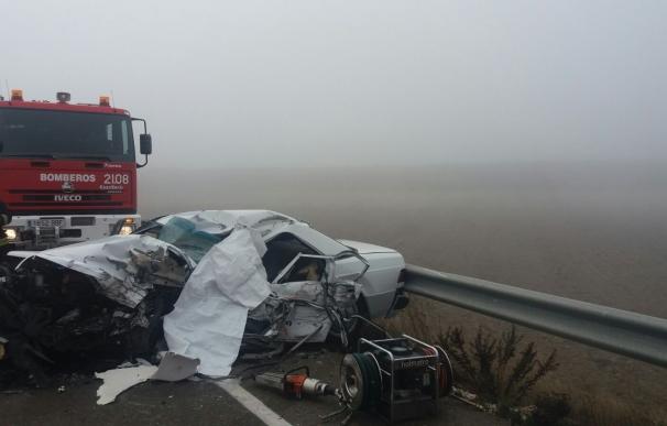 Fallecen un hombre y una mujer en un accidente de tráfico en la A-222, en Belchite