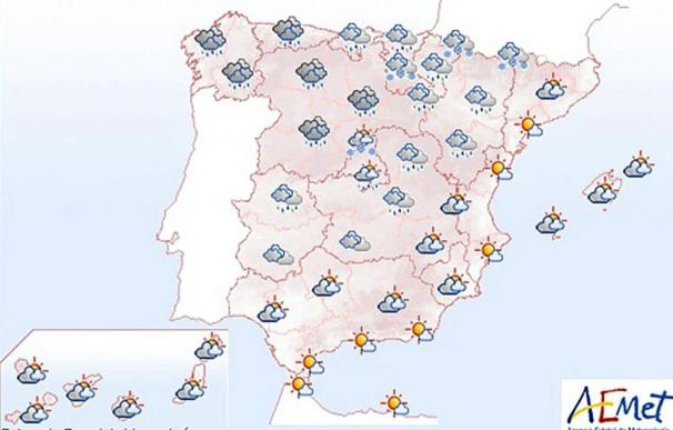 Lluvias débiles en Galicia, Asturias, Castilla y León y norte de Extremadura
