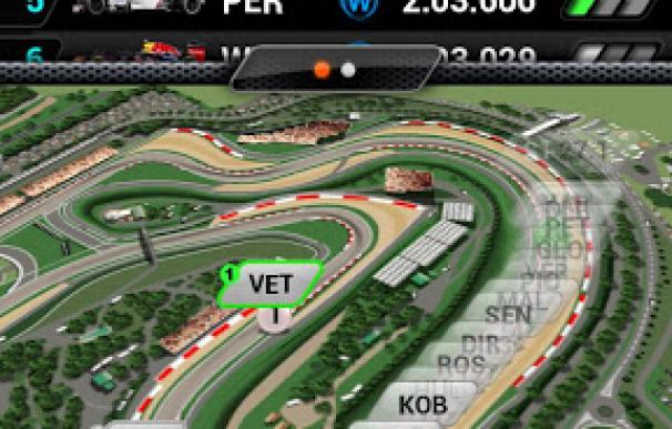 La aplicación F1 2013 Timing App permite ver los tiempos y la ubicación de los pilotos
