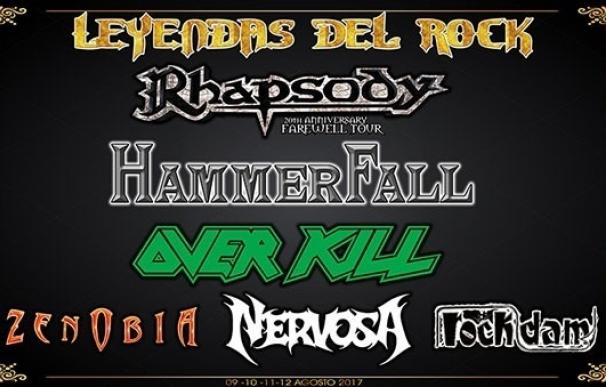 Rhapsody, Hammerfall, Overkill y Zenobia se apuntan al Leyendas del Rock 2017