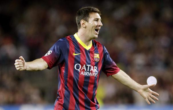 Leo Messi durante un partido con el Barcelona FC.
