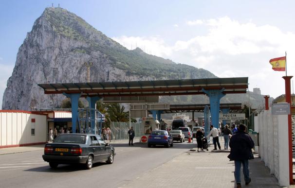 Frontera entre España y Gibraltar.