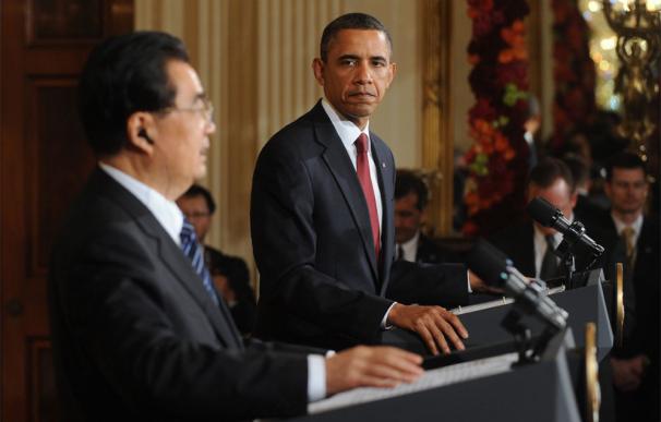 Hu Jintao junto a Barack Obama en su visita a EEUU