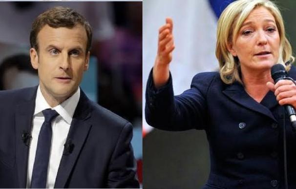 Los primeros sondeos a pie de urna dan ventaja a Macron y Marine Le Pen