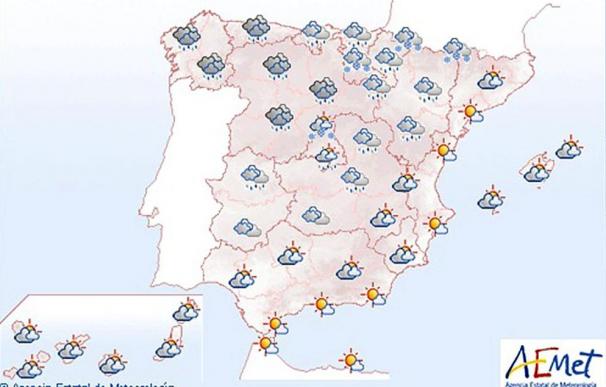 Mañana, lluvias débiles o moderadas en Galicia, Asturias y Castilla y León