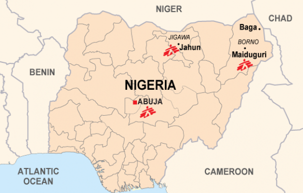 Zonas de Médicos sin Fronteras en las que trabaja en Nigeria