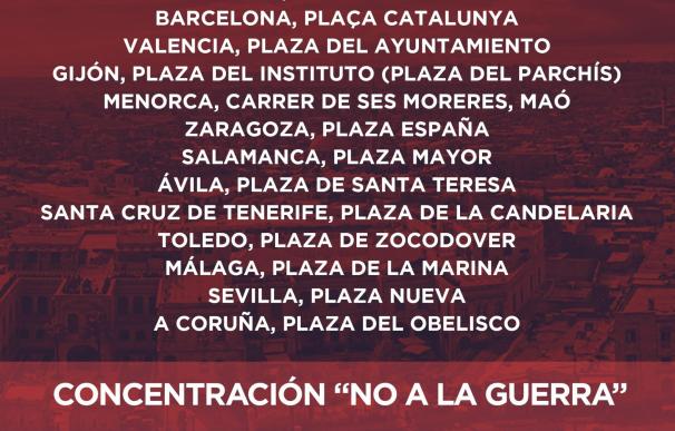 Sevilla y Málaga se suman el 12 de diciembre a las concentraciones contra la guerra de Siria convocadas en 13 ciudades