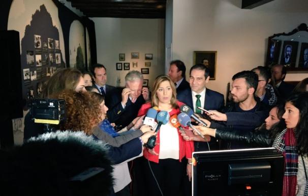 Susana Díaz hace balance "positivo" de su viaje a Bruselas y lamenta la "miopía" de parte de la oposición