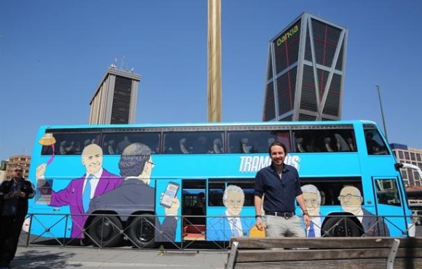 El autobús de Podemos para denunciar 'la Trama' inicia su recorrido en Madrid