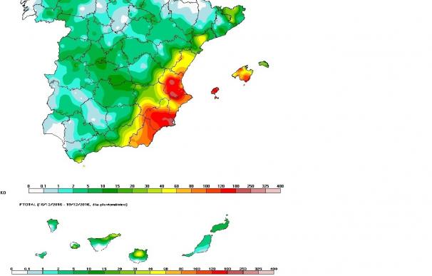 Las intensas precipitaciones se retiran mañana de Levante pero continúan en Cataluña y Baleares