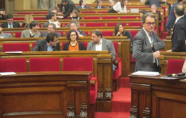 Acaba la reunión de Artur Mas y Oriol Junqueras en la Generalitat
