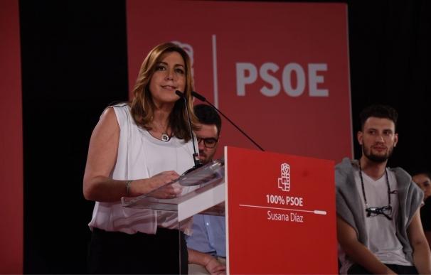 Susana Díaz pide apoyo para llevar al PSOE a La Moncloa "por la puerta principal" y sin "imitar" a Podemos