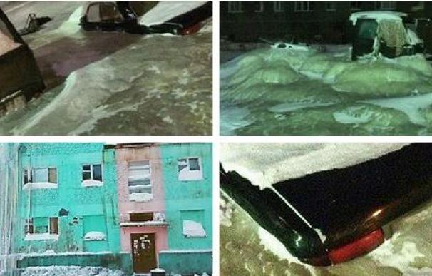 La ciudad de Dudinka, en Siberia, literalmente congelada