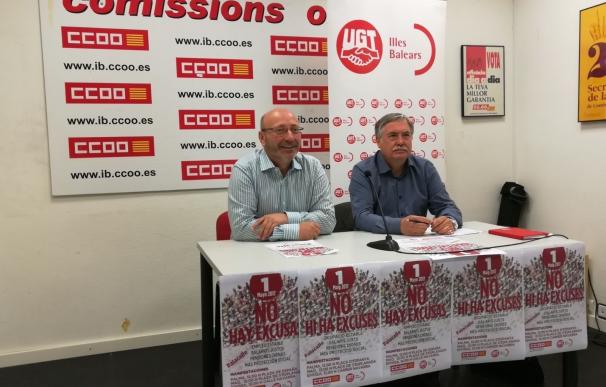 CCOO y UGT convocan tres manifestaciones en Baleares para el 1 de mayo para pedir empleo estable y salarios justos