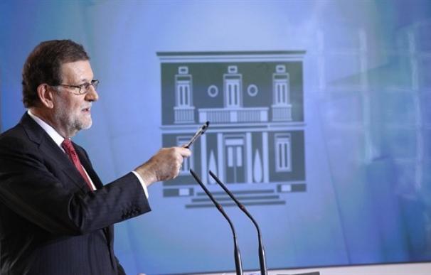 Mariano Rajoy, este viernes, durante su intervención ante los medios de comunicación.