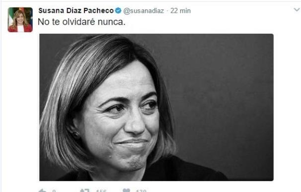 Susana Díaz, tras la muerte de Carme Chacón: "No te olvidaré nunca"
