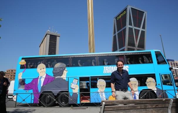 Pablo Iglesias cierra este domingo la ruta madrileña del 'Tramabús' con un mitin en la Puerta del Sol