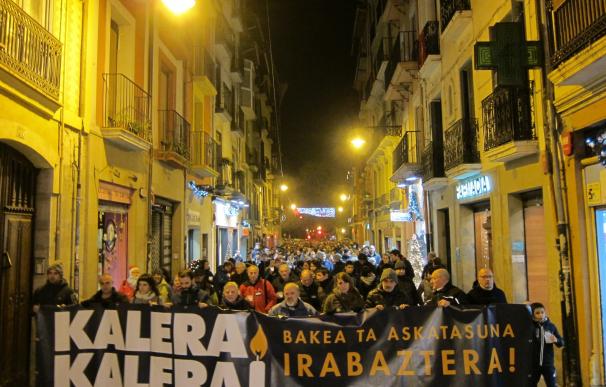 Una manifestación en Pamplona pone fin al encierro de 'Kalera Kalera' por la liberación de los presos de ETA