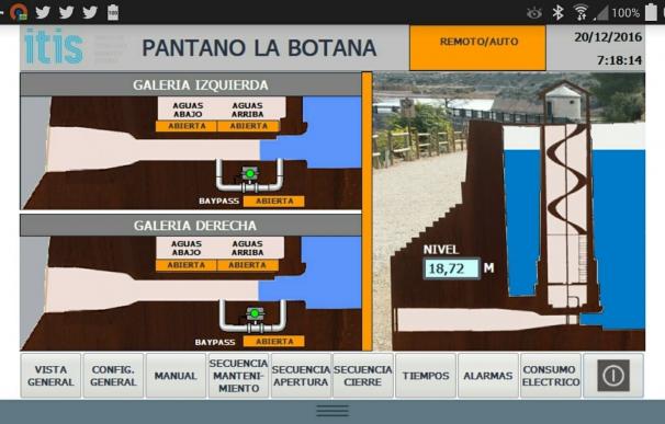 El nivel de agua del pantano de Almansa baja hasta los 18,7 metros y se cierra una compuerta al 100% y la otra al 70%