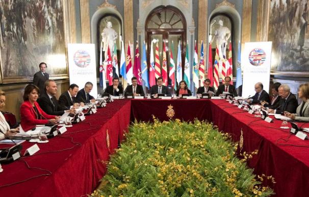 Vista general de la V Conferencia de Presidentes autonómicos que se celebró ayer en el Senado.
