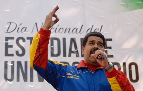 Venezuelan President Nicolas Maduro delivers a spe