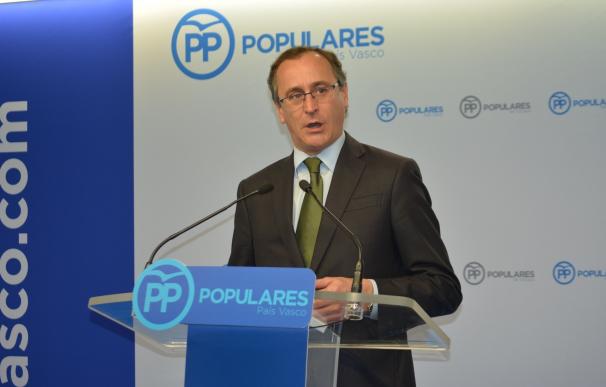 Alonso (PP) pide "frenar los intentos oportunistas" de Sortu de "limitar las oportunidades de crecimiento" de Euskadi