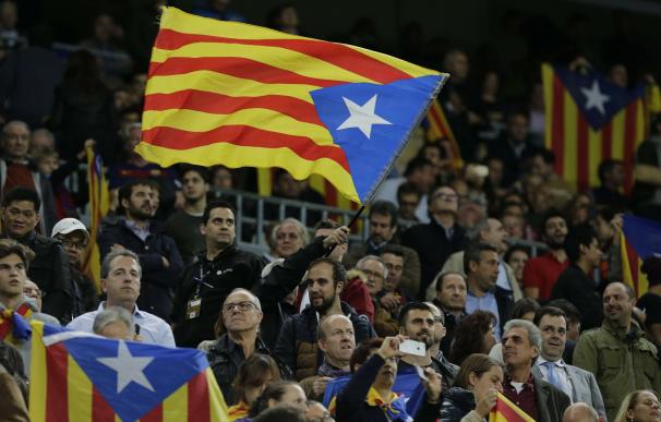 Esteladas durante el Barcelona - BATE Borisov / AFP