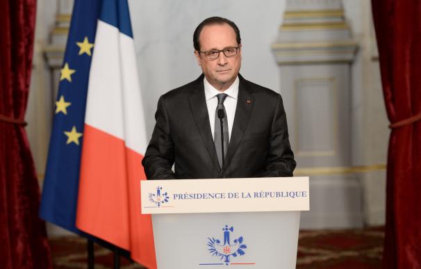 French president Francois Hollande speaks in Paris