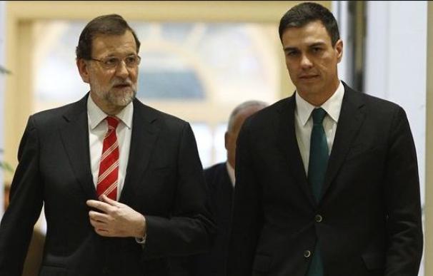 Rajoy y Sánchez, en la firma del acuerdo antiterrorista.
